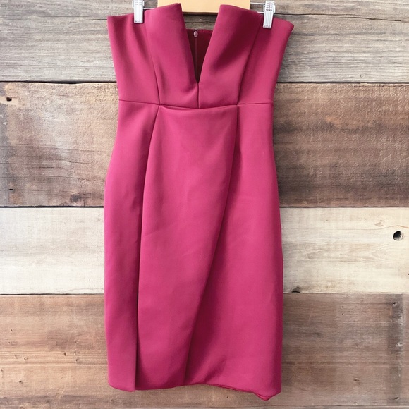 Revolve NBD Bordeaux Plum Unravel Strapless Mini Dress - Picture 4 of 8